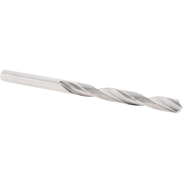 SGS - 6.1mm 118° Solid Carbide Jobber Drill - Bright Finish, Right Hand Cut, Spiral Flute, Straight Shank, 101mm OAL, Four Facet Point - Eagle Tool & Supply