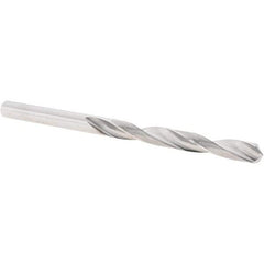 SGS - 6.1mm 118° Solid Carbide Jobber Drill - Bright Finish, Right Hand Cut, Spiral Flute, Straight Shank, 101mm OAL, Four Facet Point - Eagle Tool & Supply