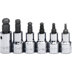 SK - 6 Piece 3/8" Drive Inch Ball Hex Bit Socket Set - 5/32 to 3/8" Hex - Eagle Tool & Supply
