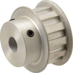 Power Drive - 12 Tooth, 3/8" Inside x 1.402" Outside Diam, Hub & Flange Timing Belt Pulley - 1/2" Belt Width, 1.432" Pitch Diam, 0.719" Face Width, Aluminum - Eagle Tool & Supply