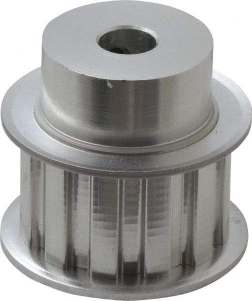 Power Drive - 12 Tooth, 3/8" Inside x 1.402" Outside Diam, Hub & Flange Timing Belt Pulley - 3/4" Belt Width, 1.432" Pitch Diam, 1" Face Width, Aluminum - Eagle Tool & Supply