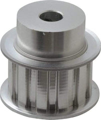 Power Drive - 12 Tooth, 3/8" Inside x 1.402" Outside Diam, Hub & Flange Timing Belt Pulley - 3/4" Belt Width, 1.432" Pitch Diam, 1" Face Width, Aluminum - Eagle Tool & Supply