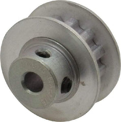 Power Drive - 12 Tooth, 3/16" Inside x 0.744" Outside Diam, Hub & Flange Timing Belt Pulley - 1/4" Belt Width, 0.764" Pitch Diam, 0.438" Face Width, Aluminum - Eagle Tool & Supply