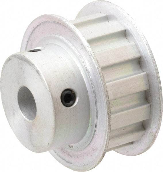 Power Drive - 13 Tooth, 3/8" Inside x 1.522" Outside Diam, Hub & Flange Timing Belt Pulley - 1/2" Belt Width, 1.552" Pitch Diam, 0.719" Face Width, Aluminum - Eagle Tool & Supply