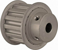 Power Drive - 14 Tooth, 3/8" Inside x 1.641" Outside Diam, Hub & Flange Timing Belt Pulley - 1" Belt Width, 1.671" Pitch Diam, 1-1/4" Face Width, Aluminum - Eagle Tool & Supply