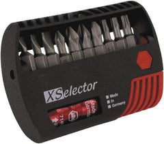 Wiha - 11 Piece, 1/4" Drive Screwdriver Insert Bit Set - #0 to #3 Phillips, T10 to T20 Torx, 5.5, 6.5 & 8mm Slotted - Eagle Tool & Supply
