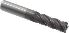 Guhring - 3/8" Diam, Coarse Pitch, 1" LOC, 4 Flute Solid Carbide Roughing Square End Mill - Nano-A Finish, 2-1/2" OAL, 3/8" Shank Diam, Single End, Centercutting - Eagle Tool & Supply