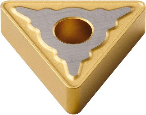 Seco - TNMG332 MR7 Grade TP40 Carbide Turning Insert - TiC/TiCN/TiN Finish, 60° Triangle, 3/8" Inscr Circle, 3/16" Thick, 1/32" Corner Radius - Eagle Tool & Supply
