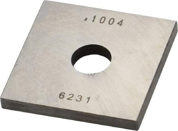 Value Collection - 0.1004" Square Steel Gage Block - Accuracy Grade 0, Includes NIST Traceability Certification - Eagle Tool & Supply