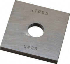 Value Collection - 0.1005" Square Steel Gage Block - Accuracy Grade 0, Includes NIST Traceability Certification - Eagle Tool & Supply