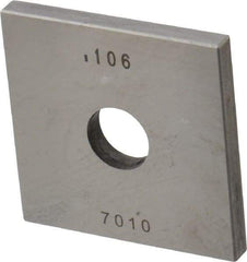 Value Collection - 0.106" Square Steel Gage Block - Accuracy Grade 0, Includes NIST Traceability Certification - Eagle Tool & Supply