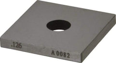 Value Collection - 0.126" Square Steel Gage Block - Accuracy Grade 0, Includes NIST Traceability Certification - Eagle Tool & Supply