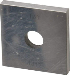 Value Collection - 0.131" Square Steel Gage Block - Accuracy Grade 0, Includes NIST Traceability Certification - Eagle Tool & Supply