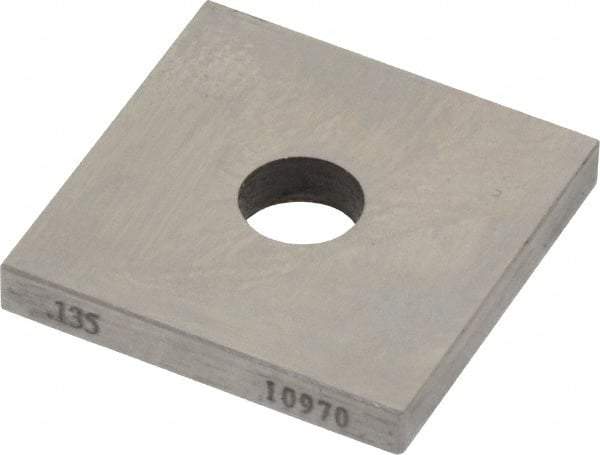 Value Collection - 0.135" Square Steel Gage Block - Accuracy Grade 0, Includes NIST Traceability Certification - Eagle Tool & Supply