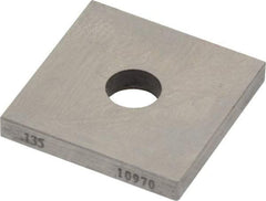Value Collection - 0.135" Square Steel Gage Block - Accuracy Grade 0, Includes NIST Traceability Certification - Eagle Tool & Supply