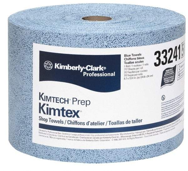 Kimtech - Dry Clean Room/Lab/Critical Task Wipes - Jumbo Roll, 13-3/8" x 9-5/8" Sheet Size, Blue - Eagle Tool & Supply