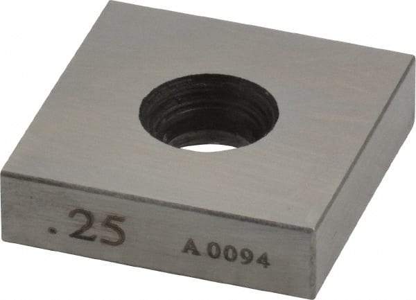 Value Collection - 0.25" Square Steel Gage Block - Accuracy Grade 0, Includes NIST Traceability Certification - Eagle Tool & Supply