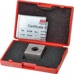 Value Collection - 0.45" Square Steel Gage Block - Accuracy Grade 0, Includes NIST Traceability Certification - Eagle Tool & Supply