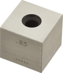 Value Collection - 0.85" Square Steel Gage Block - Accuracy Grade 0, Includes NIST Traceability Certification - Eagle Tool & Supply