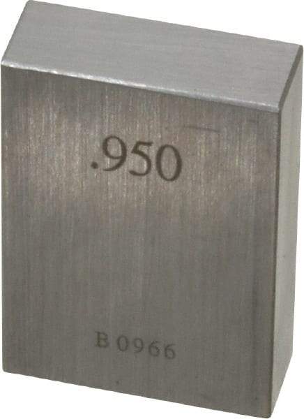 Value Collection - 0.95" Square Steel Gage Block - Accuracy Grade 0, Includes NIST Traceability Certification - Eagle Tool & Supply