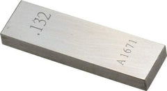 Value Collection - 0.132" Rectangular Steel Gage Block - Accuracy Grade 0, Includes NIST Traceability Certification - Eagle Tool & Supply