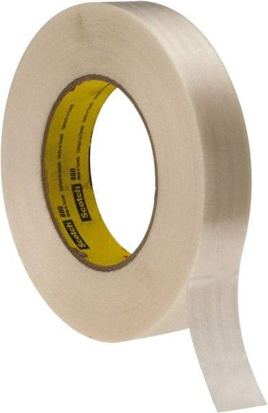 3M - 1" x 60 Yd Clear Rubber Adhesive Packaging Tape - Polypropylene Film Backing, 7.7 mil Thick, 270 Lb Tensile Strength, Series 880 - Eagle Tool & Supply