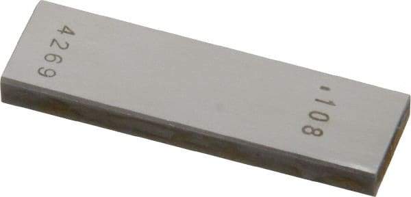 Value Collection - 0.108" Rectangular Steel Gage Block - Accuracy Grade AS-1, Includes NIST Traceability Certification - Eagle Tool & Supply