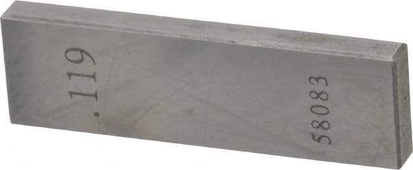 Value Collection - 0.119" Rectangular Steel Gage Block - Accuracy Grade AS-1, Includes NIST Traceability Certification - Eagle Tool & Supply