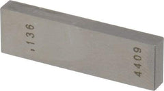 Value Collection - 0.136" Rectangular Steel Gage Block - Accuracy Grade AS-1, Includes NIST Traceability Certification - Eagle Tool & Supply