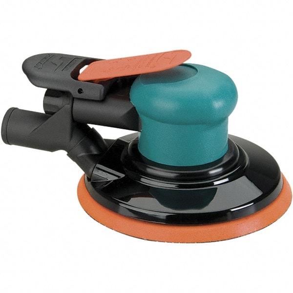 Dynabrade - 12,000 OPM, 14 CFM Air Consumption, Palm Air Orbital Sander - Round Pad, 1/4 NPT Inlet - Eagle Tool & Supply