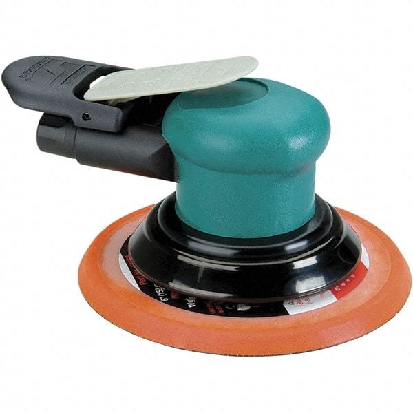 Dynabrade - 12,000 OPM, 14 CFM Air Consumption, Palm Air Orbital Sander - Round Pad, 1/4 NPT Inlet - Eagle Tool & Supply