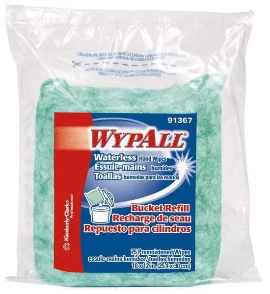 WypAll - Pre-Moistened Hand Cleaning Wipes - Refill, 12-1/4" x 10-1/2" Sheet Size, Green - Eagle Tool & Supply