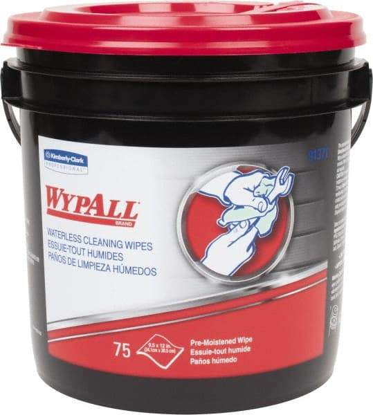 WypAll - Pre-Moistened Hand Cleaning Wipes - Canister, 12-1/4" x 10-1/2" Sheet Size, Green - Eagle Tool & Supply