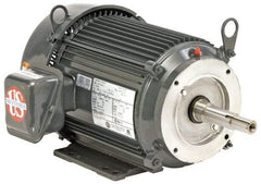 US Motors - 3 hp, TEFC Enclosure, No Thermal Protection, 1,760 RPM, 230/460 Volt, 60 Hz, Three Phase Premium Efficient Motor - Size 182 Frame, Rigid Mount, 1 Speed, Ball Bearings, 8/4 Full Load Amps, F Class Insulation, Reversible - Eagle Tool & Supply