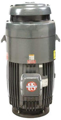 US Motors - 5 hp, TEFC Enclosure, No Thermal Protection, 3,500 RPM, 230/460 Volt, 60 Hz, Three Phase Standard Efficient Motor - Size 184 Frame, Vertical Mount, 1 Speed, Ball Bearings, 13.8/6.9 Full Load Amps, F Class Insulation, Reversible - Eagle Tool & Supply