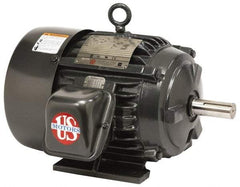 US Motors - 25 hp, TEFC Enclosure, No Thermal Protection, 1,790 RPM, 575 Volt, 60 Hz, Three Phase Energy Efficient Motor - Size 324 Frame, Rigid Mount, 2 Speed, Ball Bearings, 25.4 Full Load Amps, F Class Insulation, Reversible - Eagle Tool & Supply