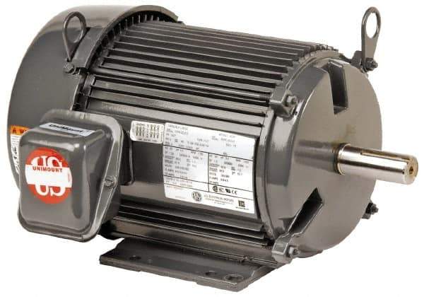 US Motors - 10 hp, TEFC Enclosure, No Thermal Protection, 1,775 RPM, 460 Volt, 60 Hz, Three Phase Premium Efficient Motor - Size 256 Frame, Rigid Mount, 2 Speed, Ball Bearings, 12.9 Full Load Amps, F Class Insulation, Reversible - Eagle Tool & Supply