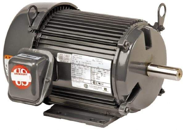 US Motors - 7-1/2 hp, TEFC Enclosure, No Thermal Protection, 1,770 RPM, 460 Volt, 60 Hz, Three Phase Premium Efficient Motor - Size 254 Frame, Rigid Mount, 2 Speed, Ball Bearings, 9.6 Full Load Amps, F Class Insulation, Reversible - Eagle Tool & Supply