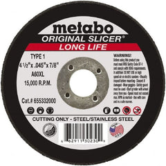 Metabo - 7 x 1/4, 7/8" Hole 24 Grit Aluminum Oxide Cutoff Wheel - Eagle Tool & Supply