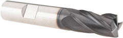 SGS - 1/2", 4 Flute, Single End, Solid Carbide, 0.015" Corner Radius End Mill - 3" OAL, 30° Helix, Right Hand Flute, 1" LOC, Right Hand Cut - Eagle Tool & Supply