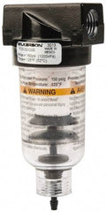 Wilkerson - 1/4" Port, 4.26" High x 1.69" Wide, Miniature FRL Filter with Polycarbonate Bowl & Piston Drain - 24 SCFM, 150 Max psi, 125°F Max - Eagle Tool & Supply