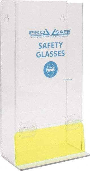 PRO-SAFE - 25 Pair Stack Style Acrylic Safety Glasses Dispenser - 8 Inch Wide x 18 Inch High x 4 Inch Deep, Wall Mount - Eagle Tool & Supply