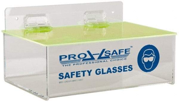 PRO-SAFE - 6 Pair Tray Style Acrylic Safety Glasses Dispenser - 9 Inch Wide x 3-1/4 Inch High x 6 Inch Deep, Table and Wall Mount - Eagle Tool & Supply