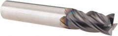 SGS - 1/2", 4 Flute, Single End, Solid Carbide, 0.015" Corner Radius End Mill - 3" OAL, Right Hand Flute, 1" LOC, Right Hand Cut - Eagle Tool & Supply