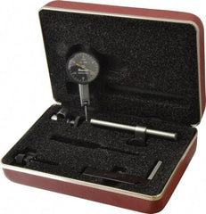 Starrett - 0.03 Inch Range, 0.0005 Inch Dial Graduation, Horizontal Dial Test Indicator - 1-3/8 Inch Black Dial, 0-15-0 Dial Reading - Eagle Tool & Supply