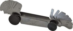 Starrett - 30 Leaf, 4 to 42 TPI Range, Steel Screw Pitch Gage - 60° Thread Angle - Eagle Tool & Supply