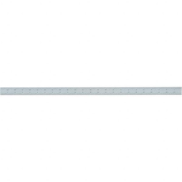 Starrett - 24 Inch Long Blade, 4R Graduation Combination Square Blade - Uncoated, Steel, 1/64, 1/32 1/16 and 1/8 Inch Graduation - Eagle Tool & Supply