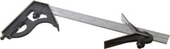 Starrett - 3 Piece, 12" Combination Square Set - 1/100, 1/32, 1/50 & 1/64" (16R) Graduation, Steel Blade, Cast Iron Center & Square Head - Eagle Tool & Supply