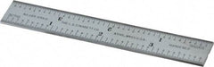 Starrett - 4 Inch Long Blade, 16R Graduation Combination Square Blade - Satin Chrome Finish, Steel, 1/100, 1/64, 1/50 and 1/32 Inch Graduation - Eagle Tool & Supply