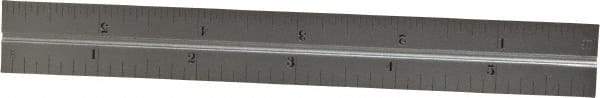 Starrett - 6 Inch Long Blade, 4R Graduation Combination Square Blade - Satin Chrome Finish, Steel, 1/64, 1/32 1/16 and 1/8 Inch Graduation - Eagle Tool & Supply